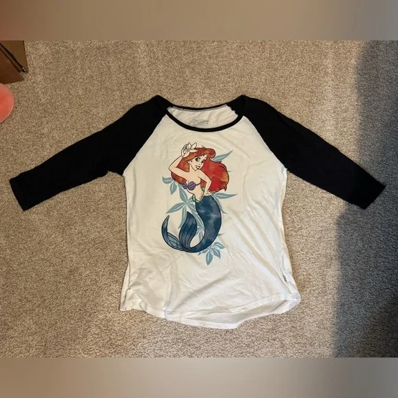 Disney. Vans, Little Mermaid Raglan Style Shirt - Picture 1 of 3